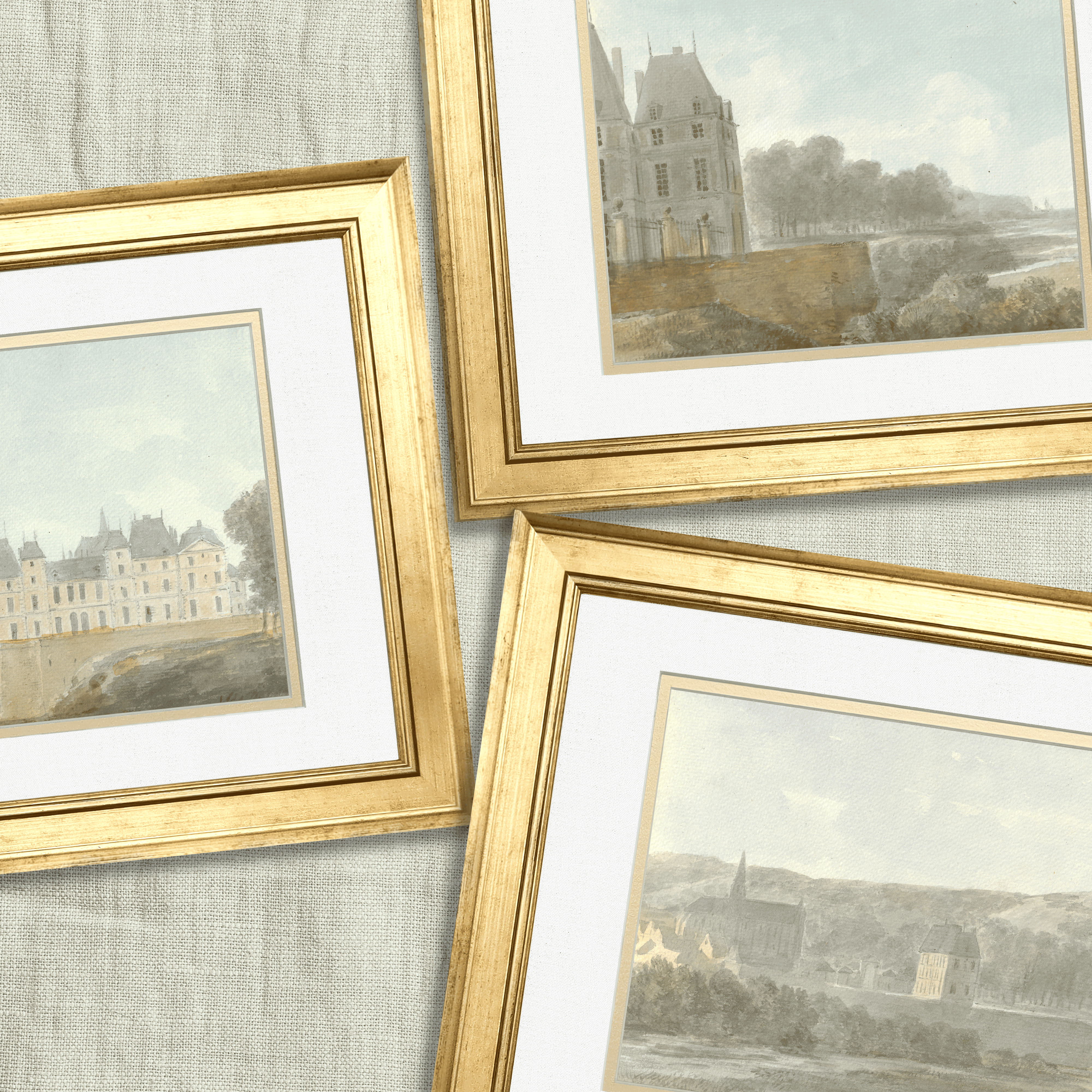 French Chateau Watercolors - Curated Set of 6