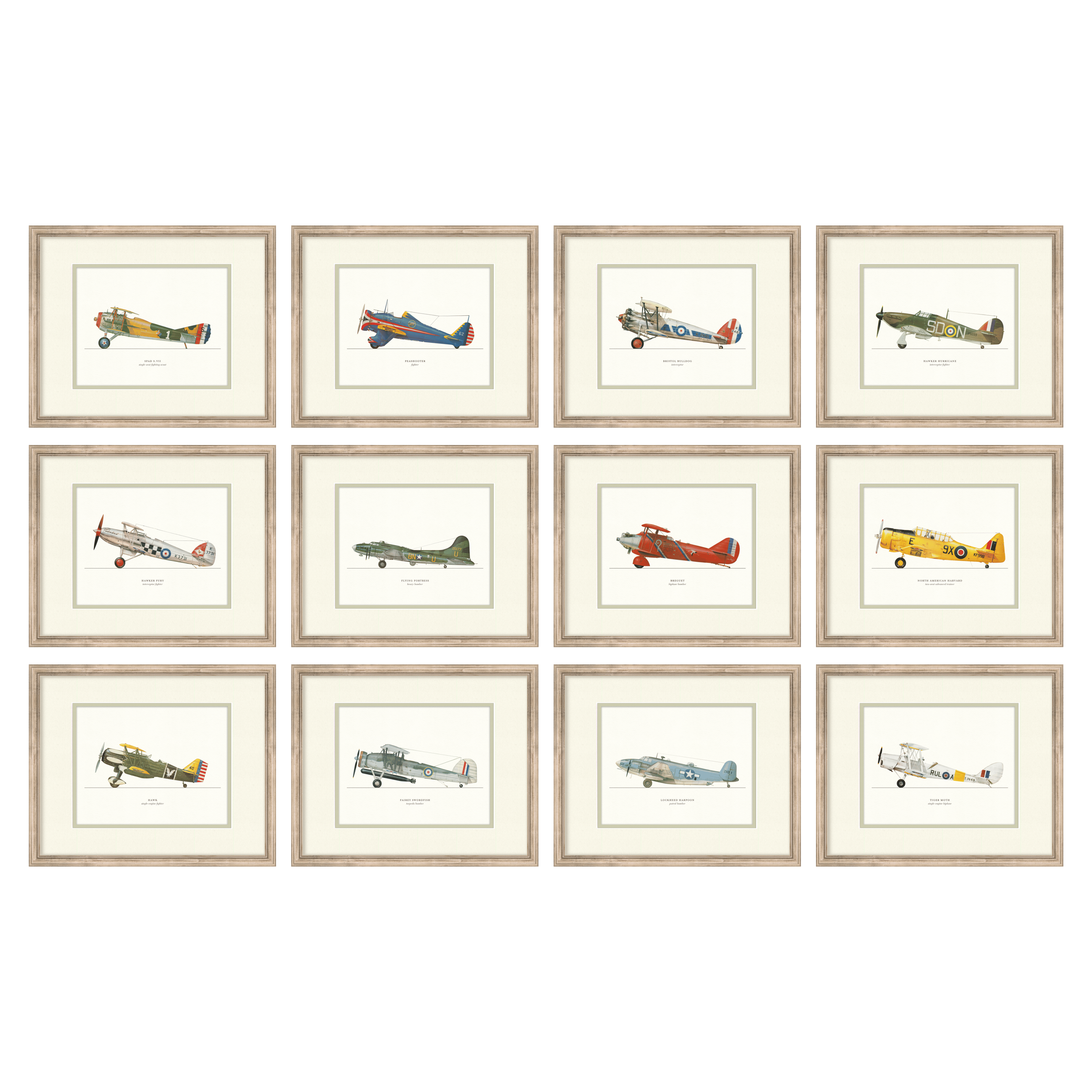 Vintage Airplanes - Curated Set of 12