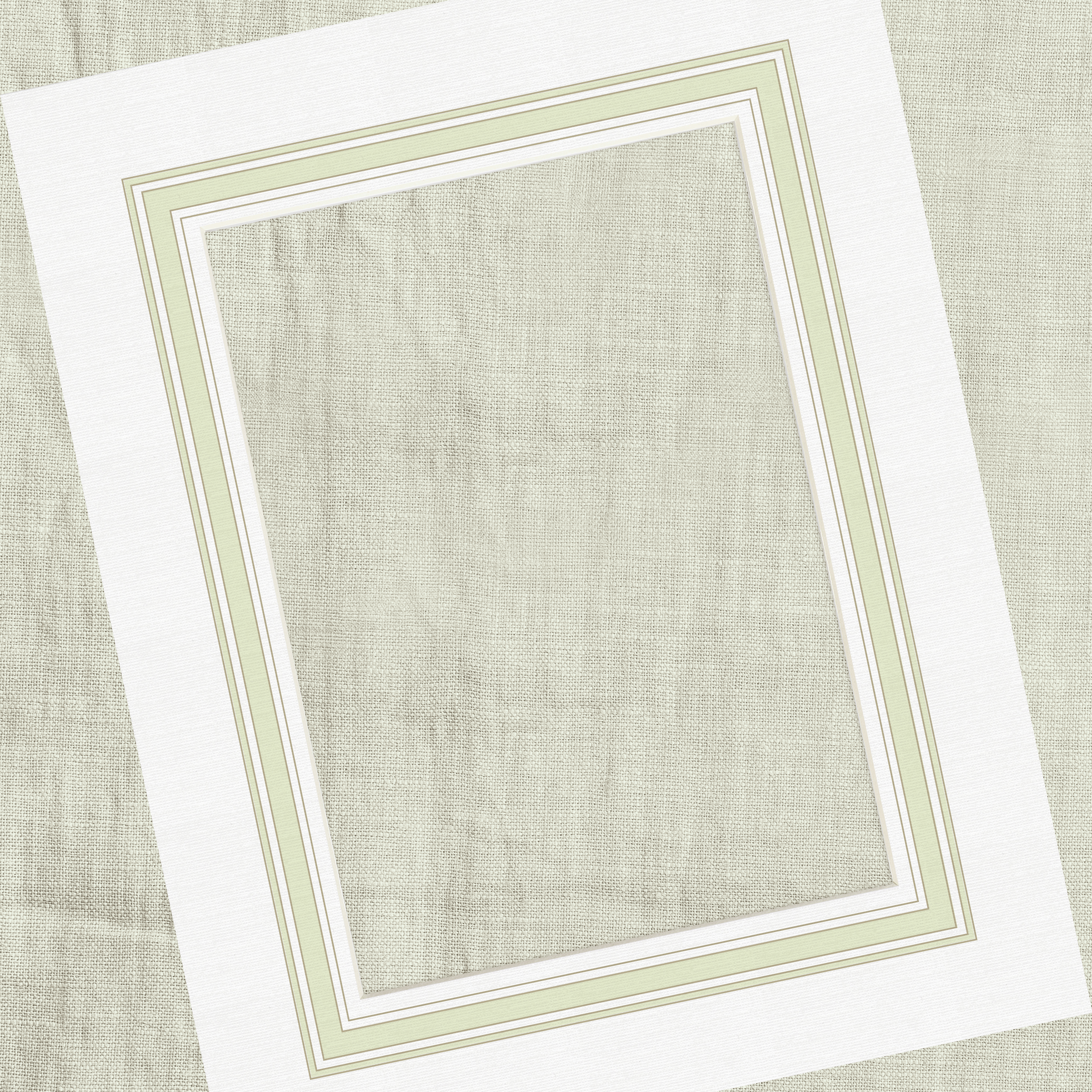 Pale Lime & Antique White French Mat