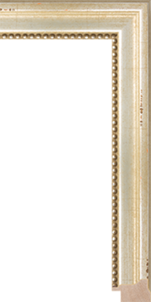 1½”  Pale Gold Gilt Beaded Wood Frame