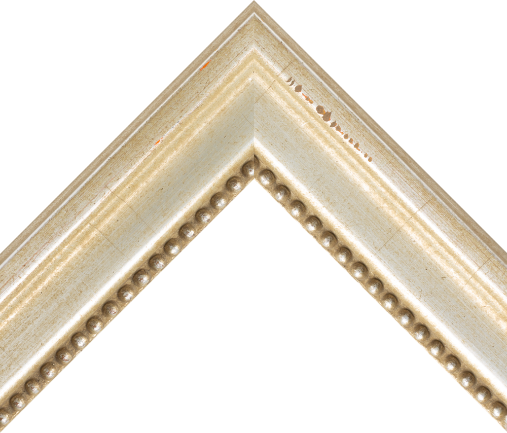 Hudson Pale Gold Gilt Beaded Wood Frame - 1.5"