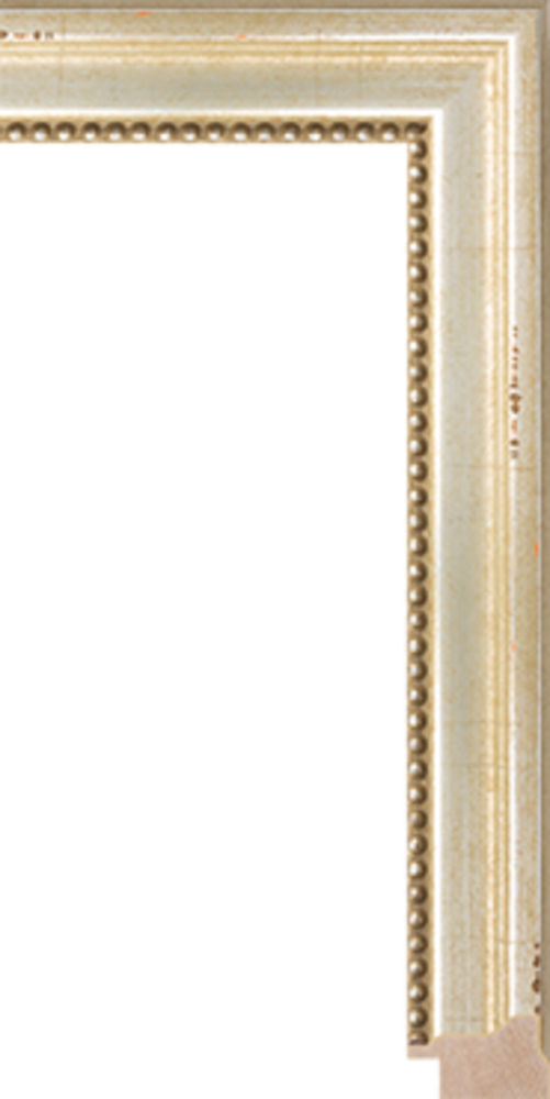 Hudson Pale Gold Gilt Beaded Wood Frame - 1.5"