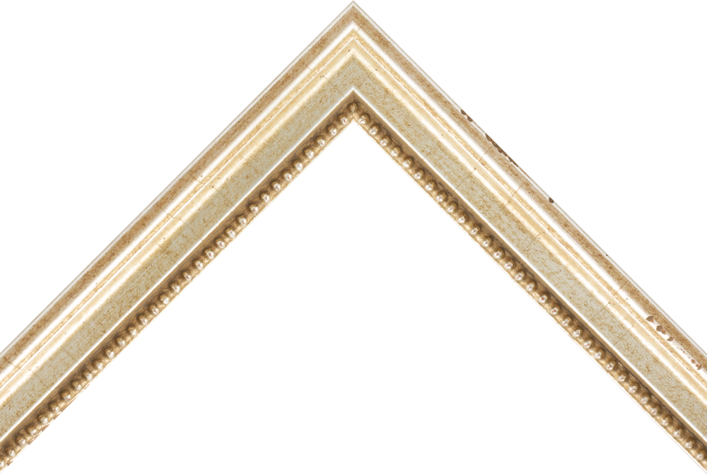 Hudson Pale Gold Gilt Beaded Wood Frame - 7/8"
